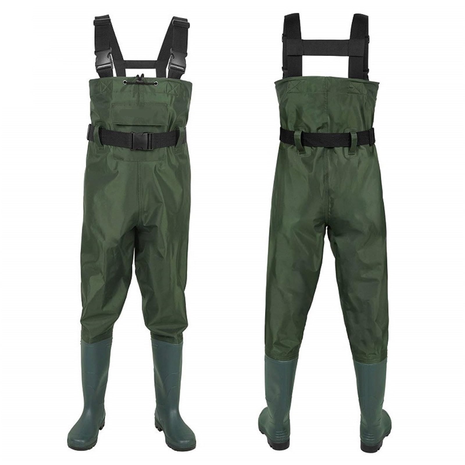 Traje de Pesca con vadeo, Pantalones y Botas, para Adultos, Hombres y Mujeres, Impermeable, hasta el Pecho, para Caza y trasplante de arroz (Verde, 2, 40)