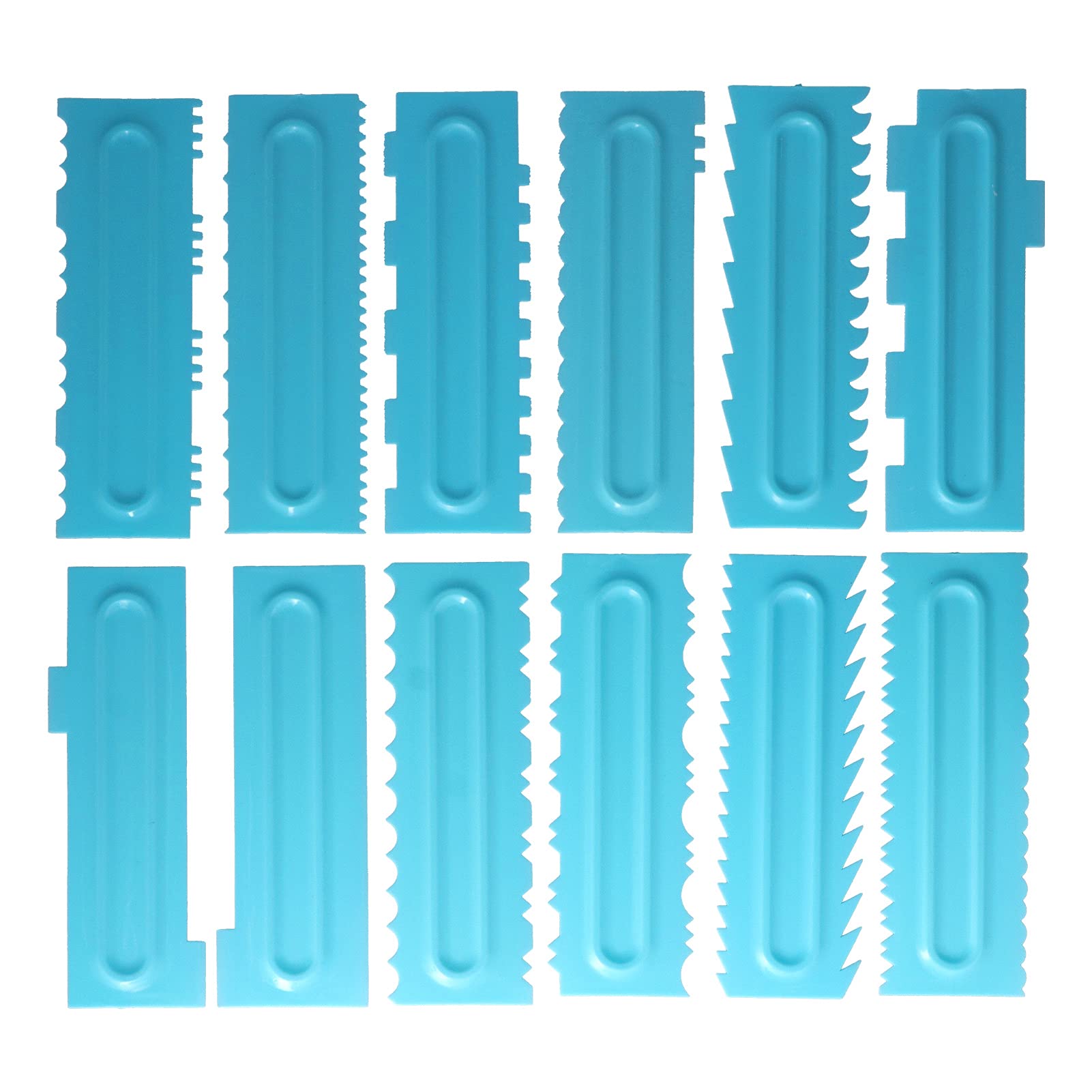 Raspador de pasteles más suave, peine para decorar pasteles, espátulas para glaseado de fondant, raspador más suave, herramienta para hornear pasteles(12pcs)