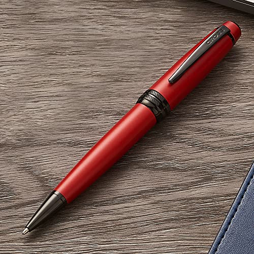 Image of Cross Bailey Matte Red Lacquer Ballpoint Pen - Refillable Pen for Long-Lasting Use - Smooth Writing - Comfortable Grip - Stylish Distinctive Look - Black Ink - Corporate Gifts