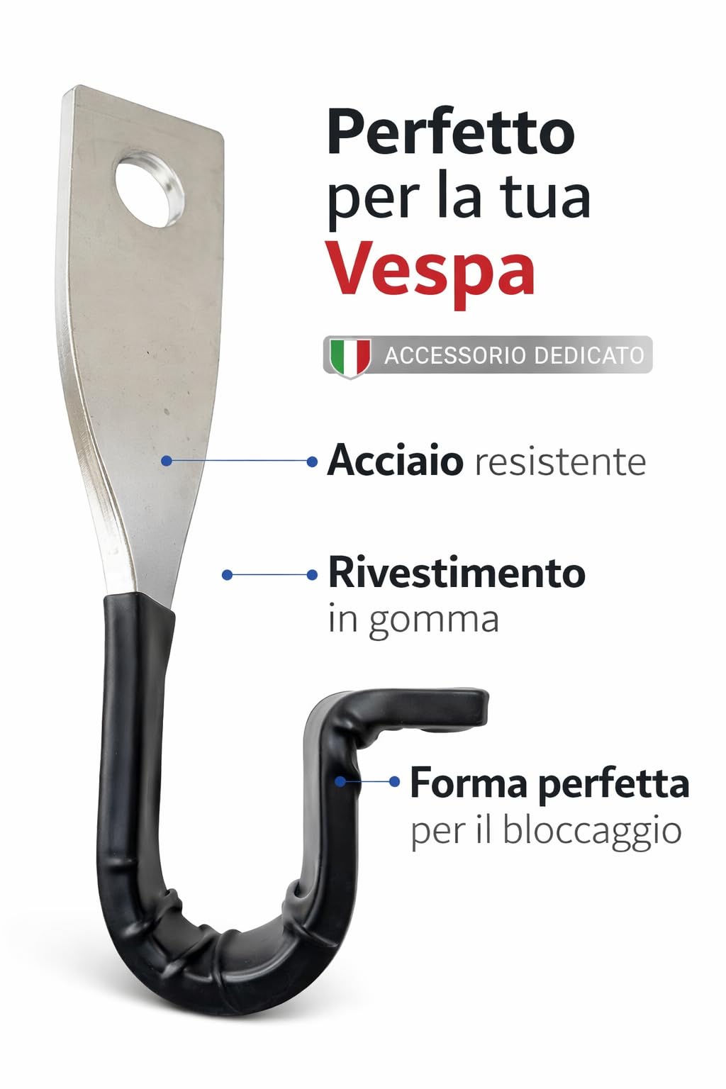 Antifurto GL Blocca Ruota Compatibile con i modelli Vespa, 50 Special, PK, ET3 e Primavera 125 (Antifurto Blocca Ruota con Lucchetto)