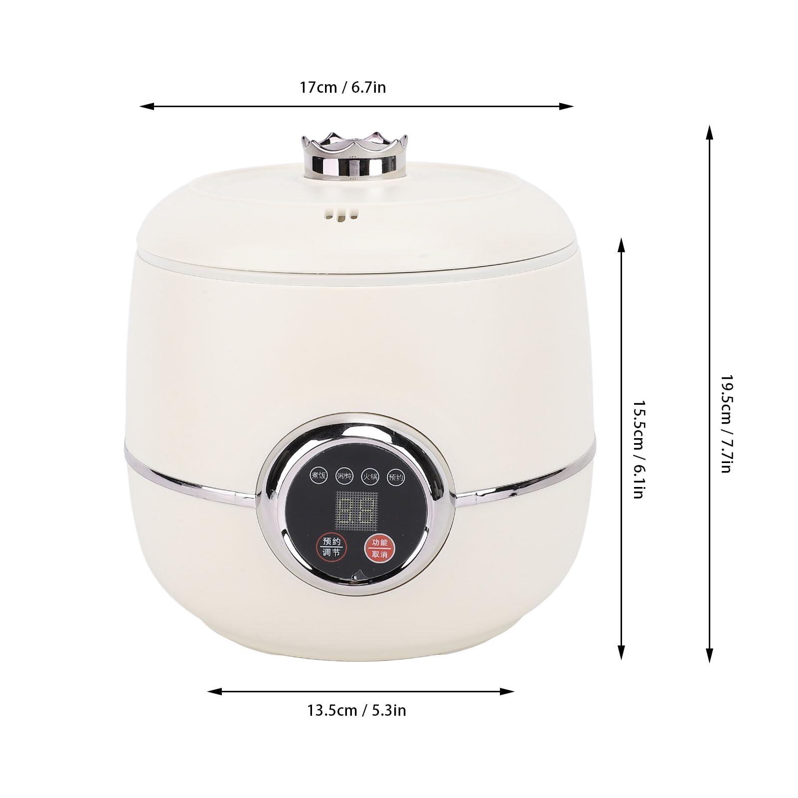 Cuociriso Elettrico Portatile, Cuociriso Piccolo Per Grani Di Riso Capacità 1,6 Litri Macchina Per Il Pranzo Cuociriso Elettrico Multifunzionale Cuociriso Antiaderente Macchina