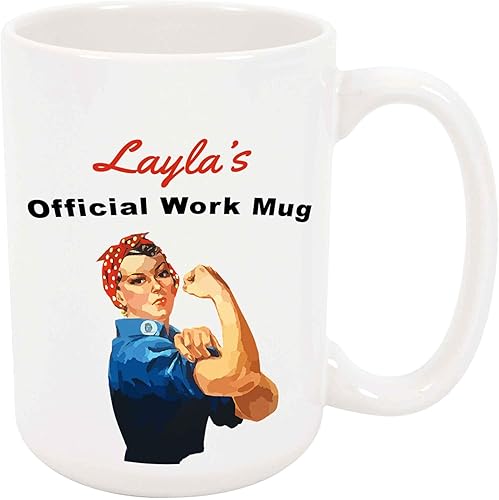 Layla Taza de café – Taza de trabajo oficial de cerámica personalizada con nombre, idea de regalo personalizada para mujeres/niñas, regalo
