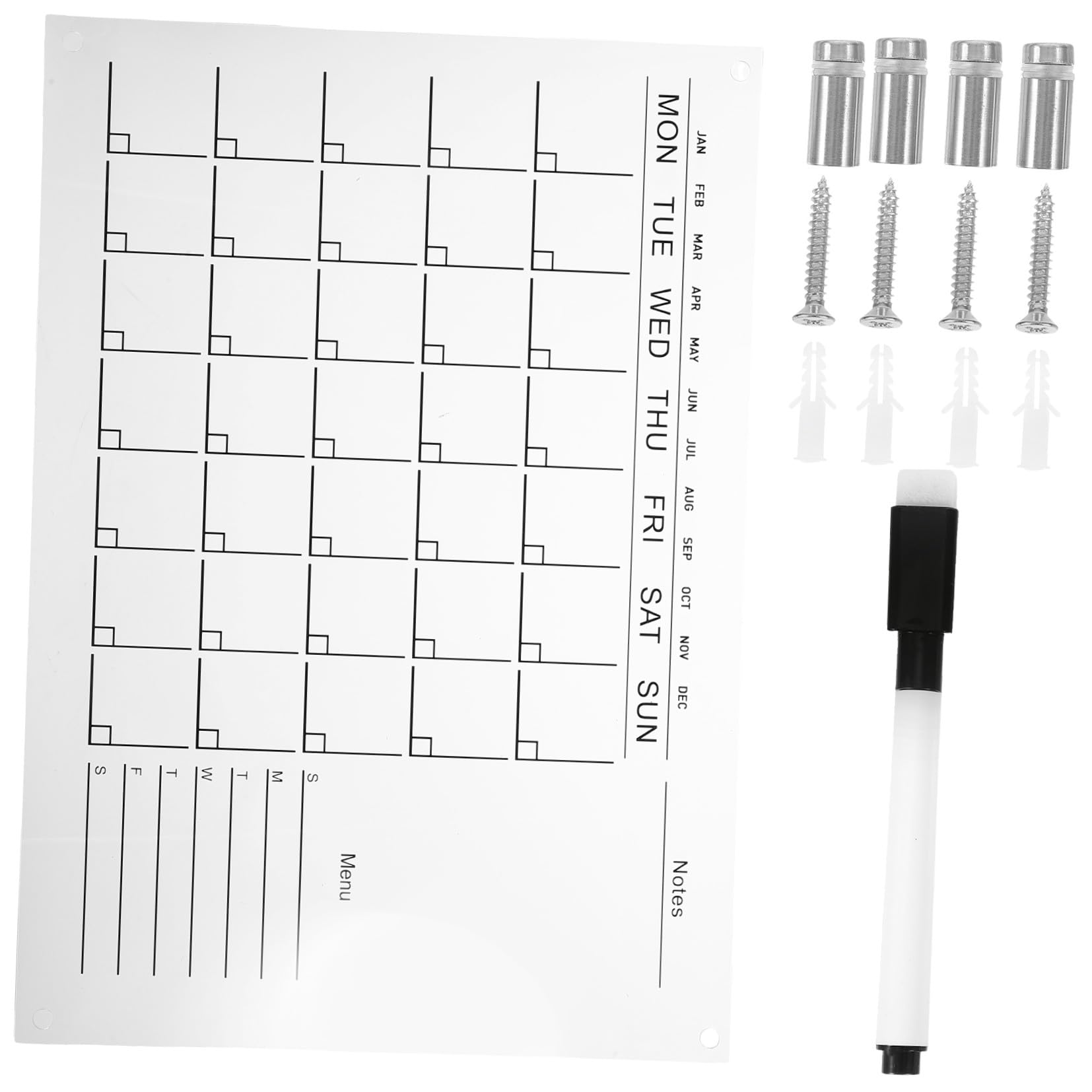 Transparente Acrylplatte Wandkalender mit Umweltfreundlicher Geruchsfreier Oberfläche Leichte Schicke Wochenplaner Memotafel für Büro und Geschäft Zufällige Farbe