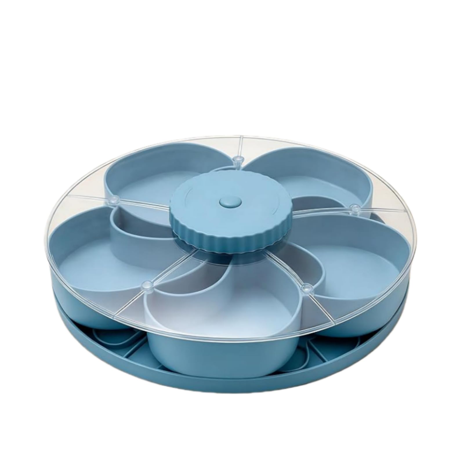 LUOBEIYAOHL Divided Spin and Snack Serving Tray 360 Rotating Snack Container
