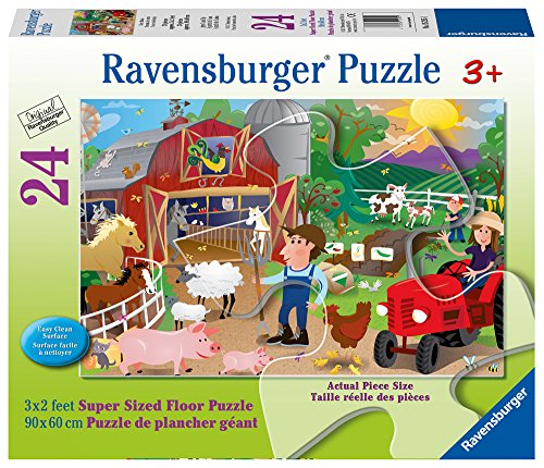 Ravensburger Farm Mania Super Sized Floor Puzzle 24 Piece Jigsaw Puzzle for Kids – Every Piece is Unique, Pieces Fit Together Perfectly