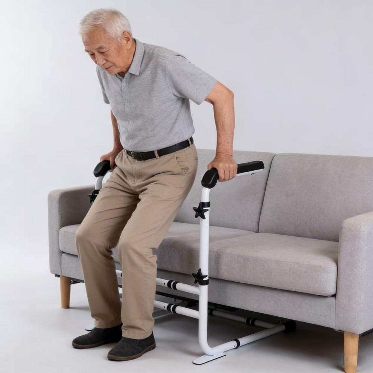 Aufstehhilfe Sofa, Aufstehhilfen für ältere Menschen, Couch-Stehhilfe für Senioren, Höhe und Breite sind in 6 Stufen verstellbar. Geeignet für Senioren, Patienten und Menschen mit Behinderungen