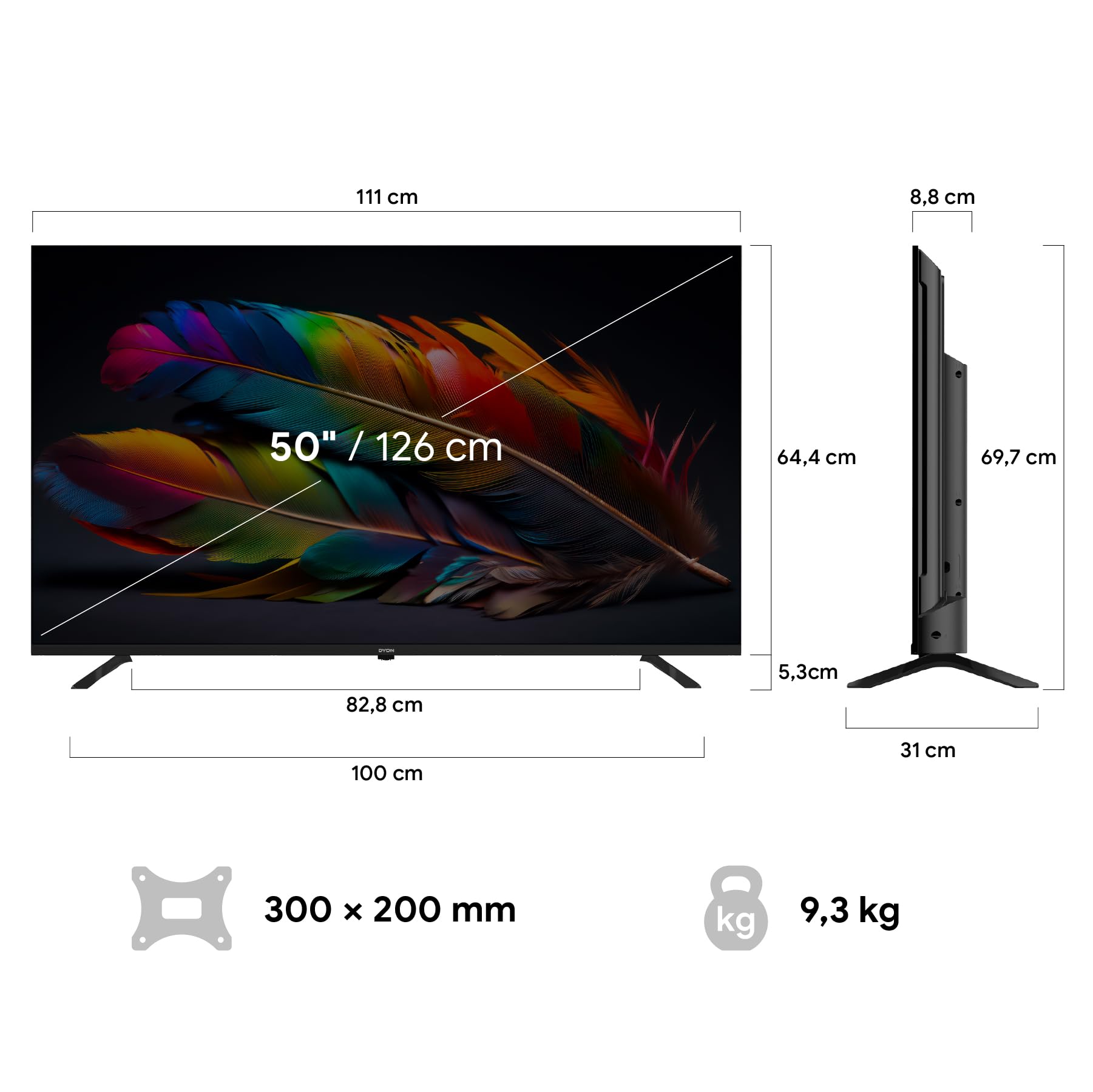 DYON iGoo-TV 50U-2 50 Zoll 4K UHD Smart Fernseher mit HDR10 – Ansicht 2