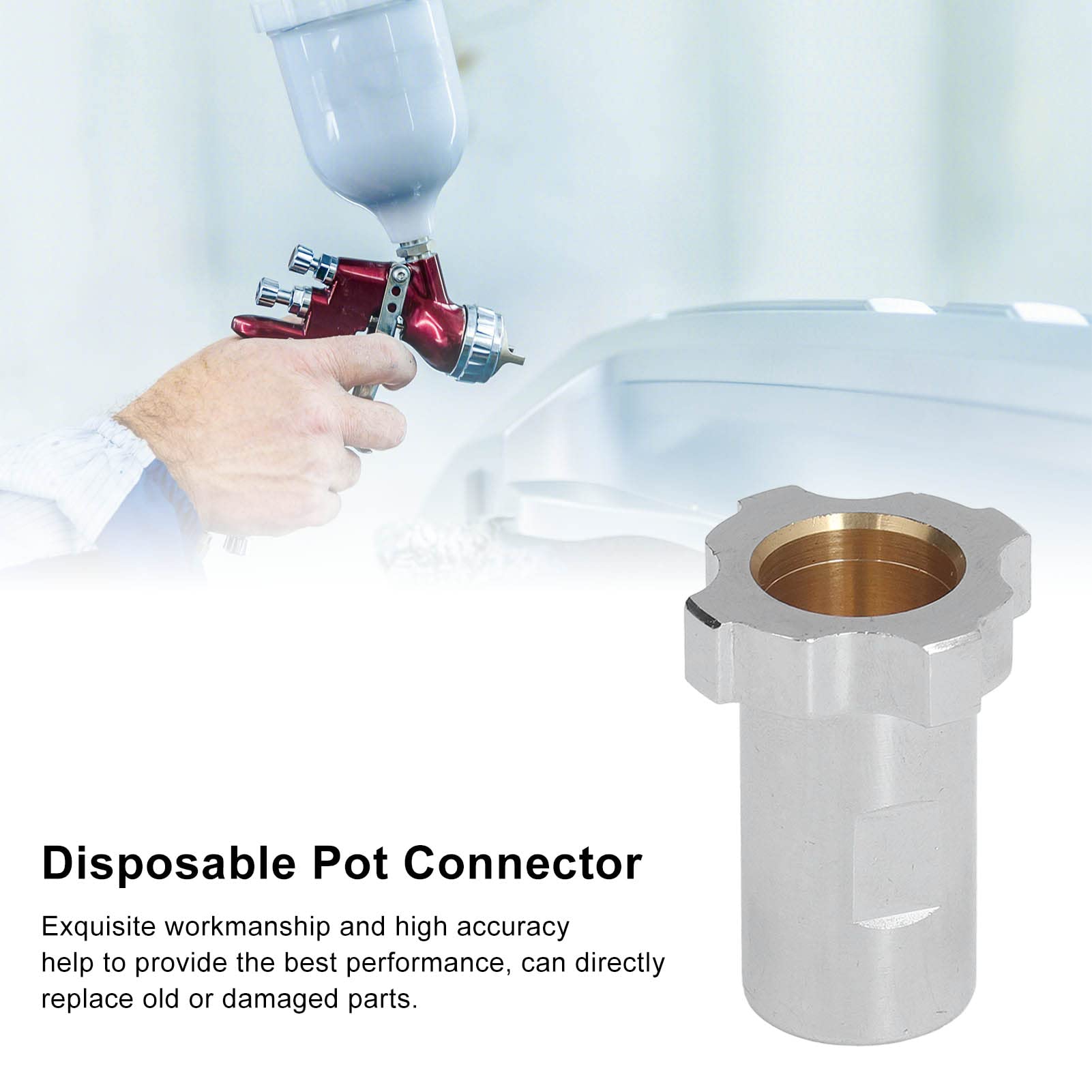Connettore per Tazza Spray Omabeta in Acciaio Inossidabile Adattatore per Aerografo Connettore per Annaffiatoio Accessori per Aerografo Spray per(Filettatura interna M14x1mm)