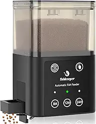 fishkeeper Alimentador automático de peixes para aquário – Alimentador automático de grande capacidade ajustável de 320 ml, com temporizador para férias, fim de semana ou uso diário, três métodos