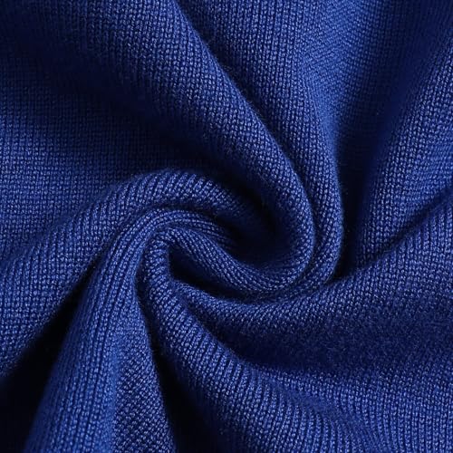 Image of Women's Cropped 3 /4 Sleeve Knit Cardigan - Open Front Bolero Shrug (Blue, X-Large)