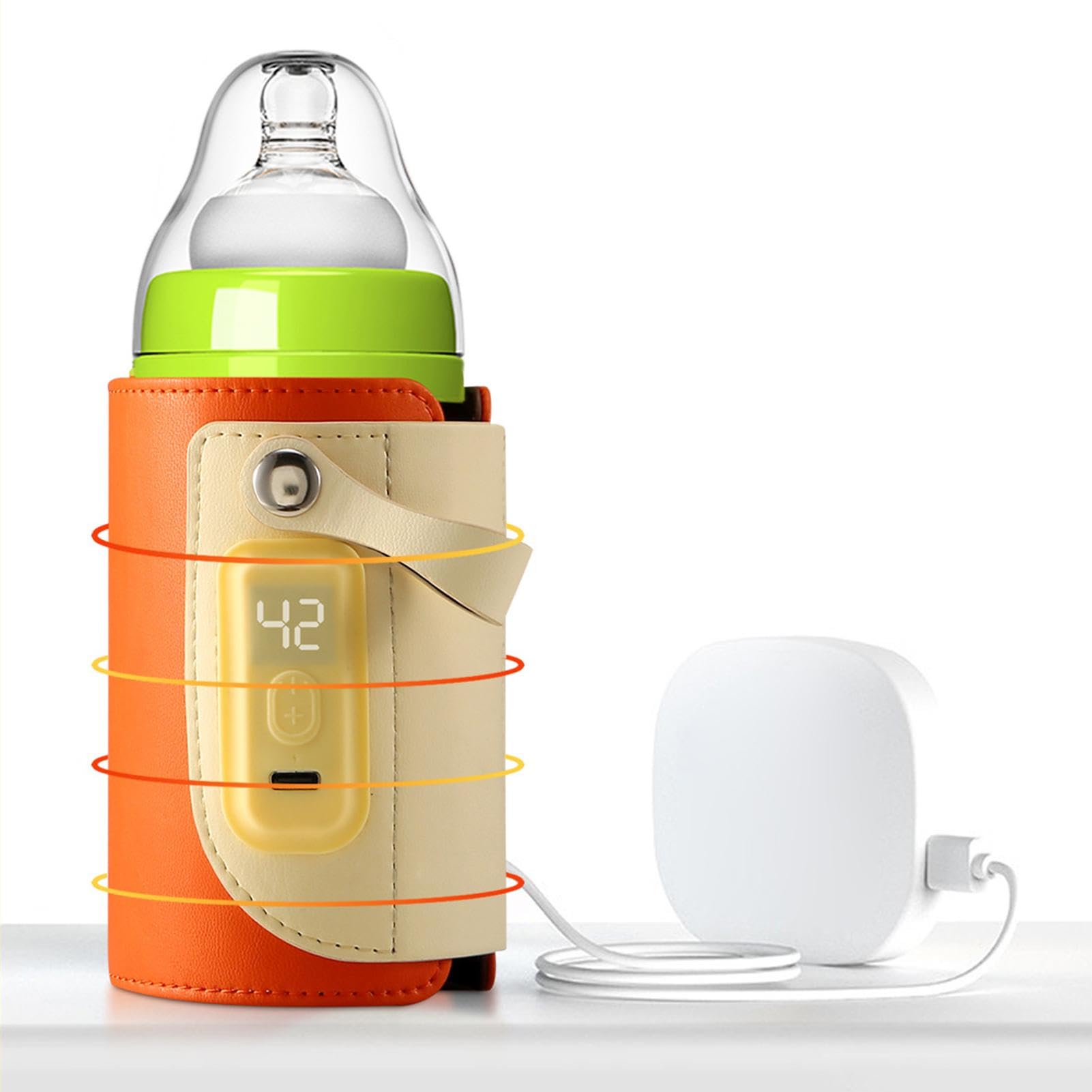 Chauffe-biberon sans fil en microfibre, rechargeable, résistant à l'usure, réglable pour, maison