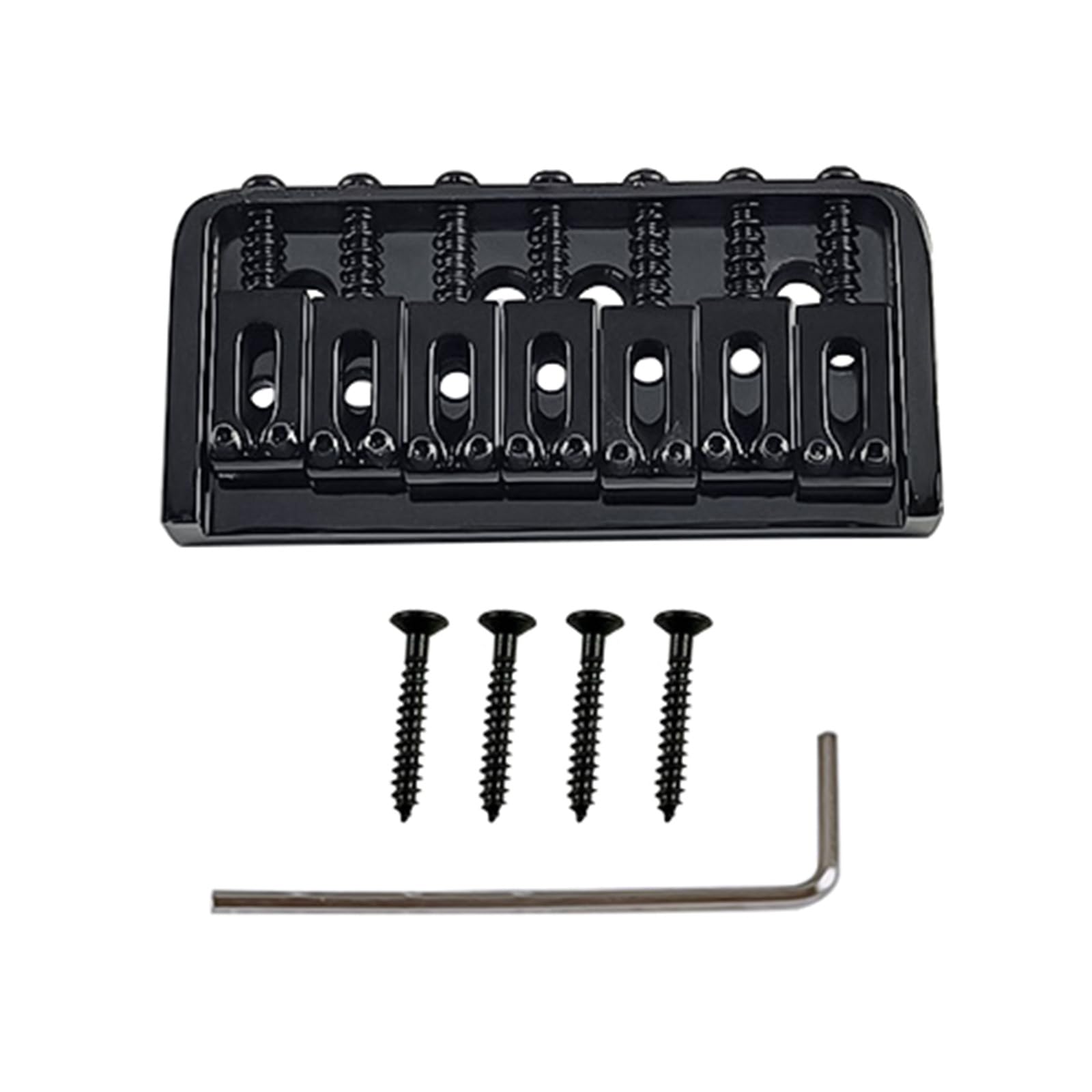 XuQiZZpp 7 String Fixed Saddle Guitar Bridge Top Load Tailpiece with Mounting Screws & Wrench for Electric Guitar Parts