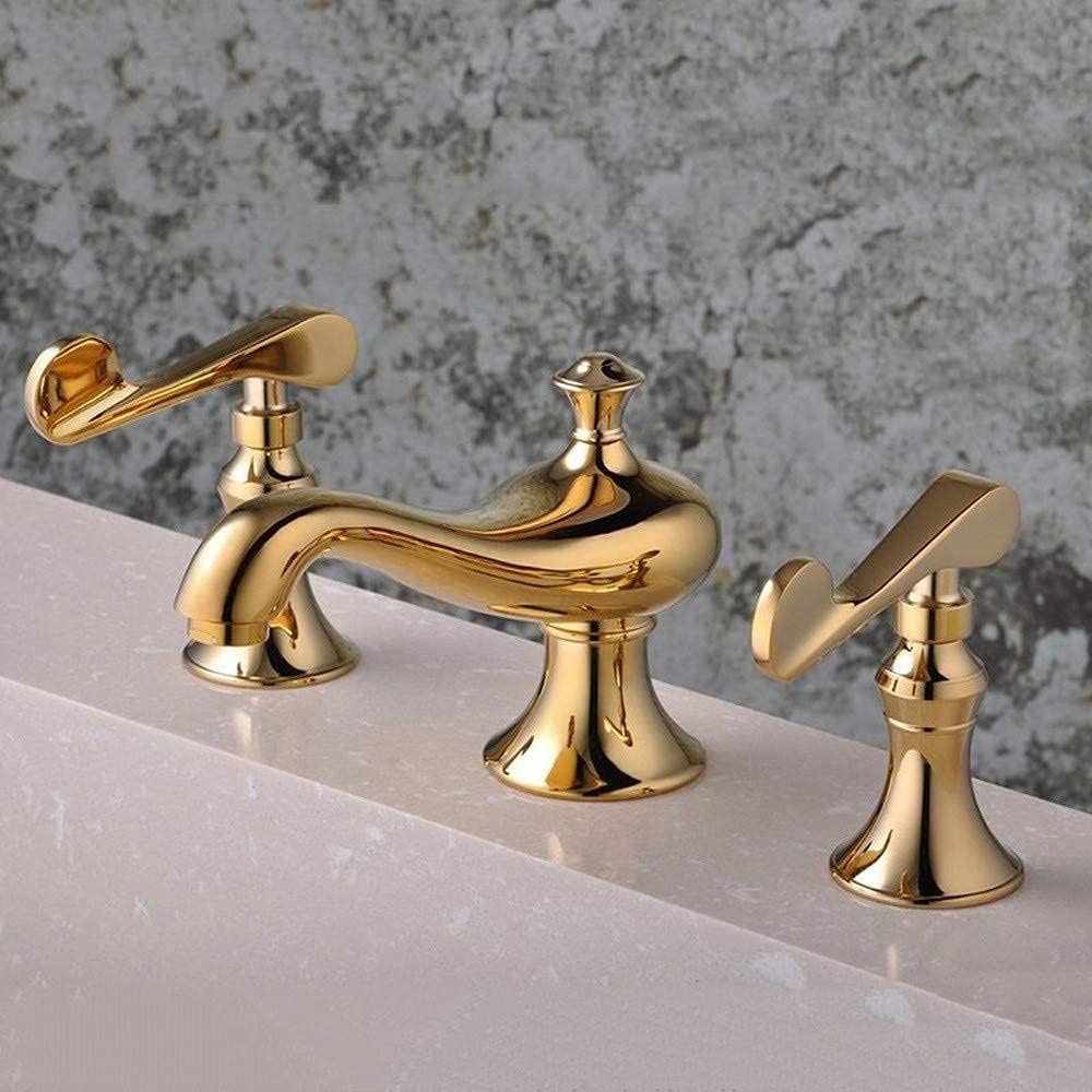 -Taps,Faucets,Three Holes Gold Faucet Selling Creative The New Bathroom Bathtub Water-Tap Cold Heat Plumbing Hardware Tap Sink Basin Mixer Taps
