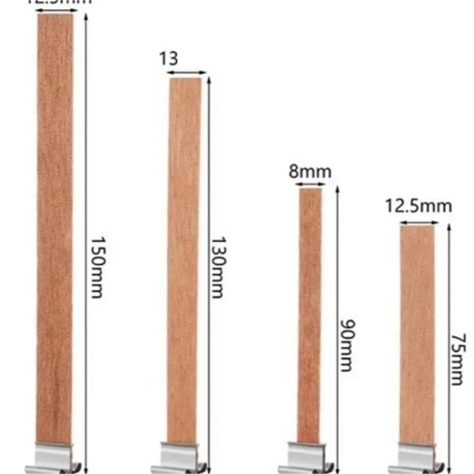 Kerzendochte Kerzendocht aus Holz mit Clip | For Kerzen, handgemachtes Bastelzubehör(15mmx150mm-200Pcs)