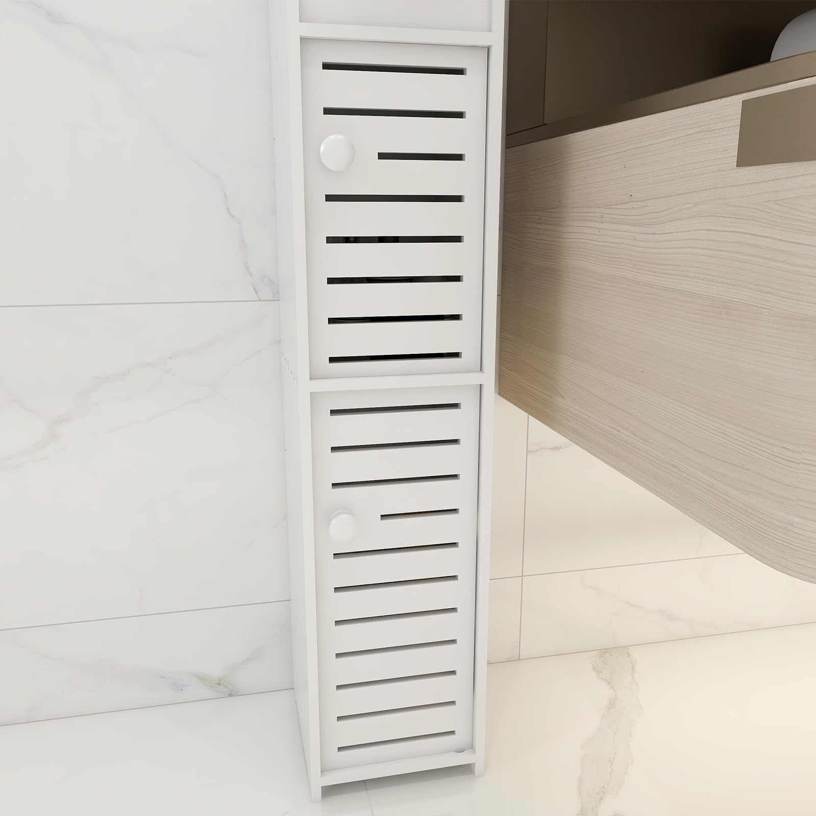 MAYMA Petit meuble de rangement pour toilettes, support pour papier de toilette, colonne, armoire/penderie, étagère réglable, armoire de salle de bain colonne MAYMA Petit meuble de rangement pour toilettes, support pour papier de toilette, colonne, armoire/penderie, étagère réglable, armoire de salle de bain colonne