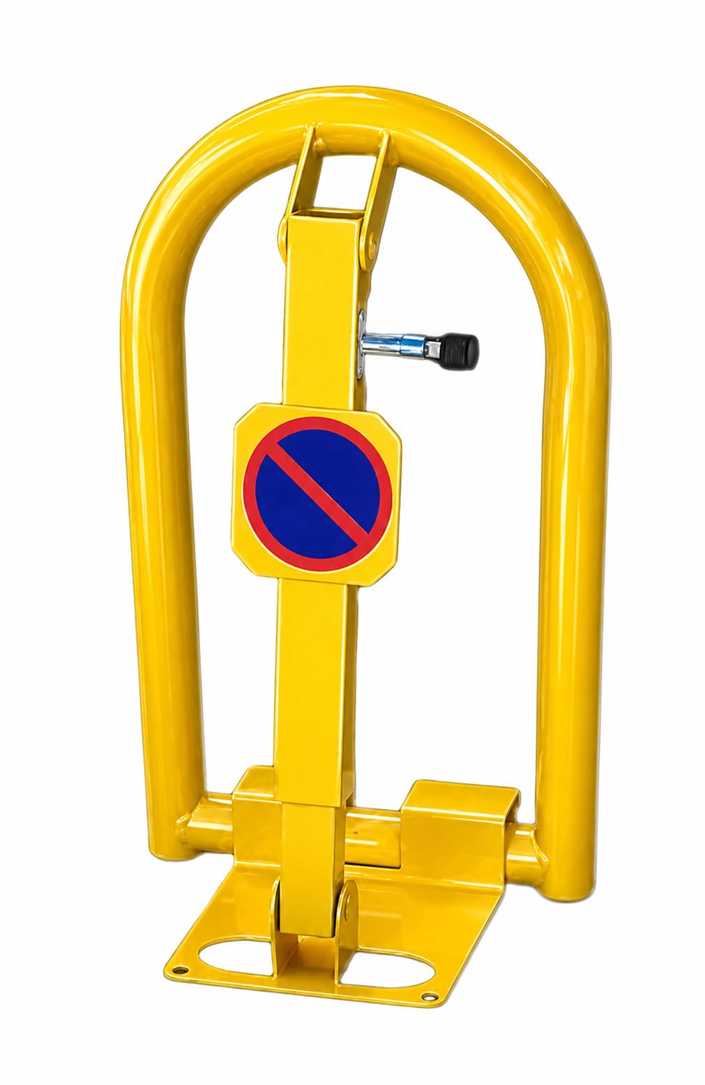 Ferretelix® Barrera de Parking Abatible con Cerradura – Cepo Parking Amarillo para Plaza de Garaje Privada – Valla de Aparcamiento Antirrobo con Llave – 50 cm x 30 cm x 23 cm
