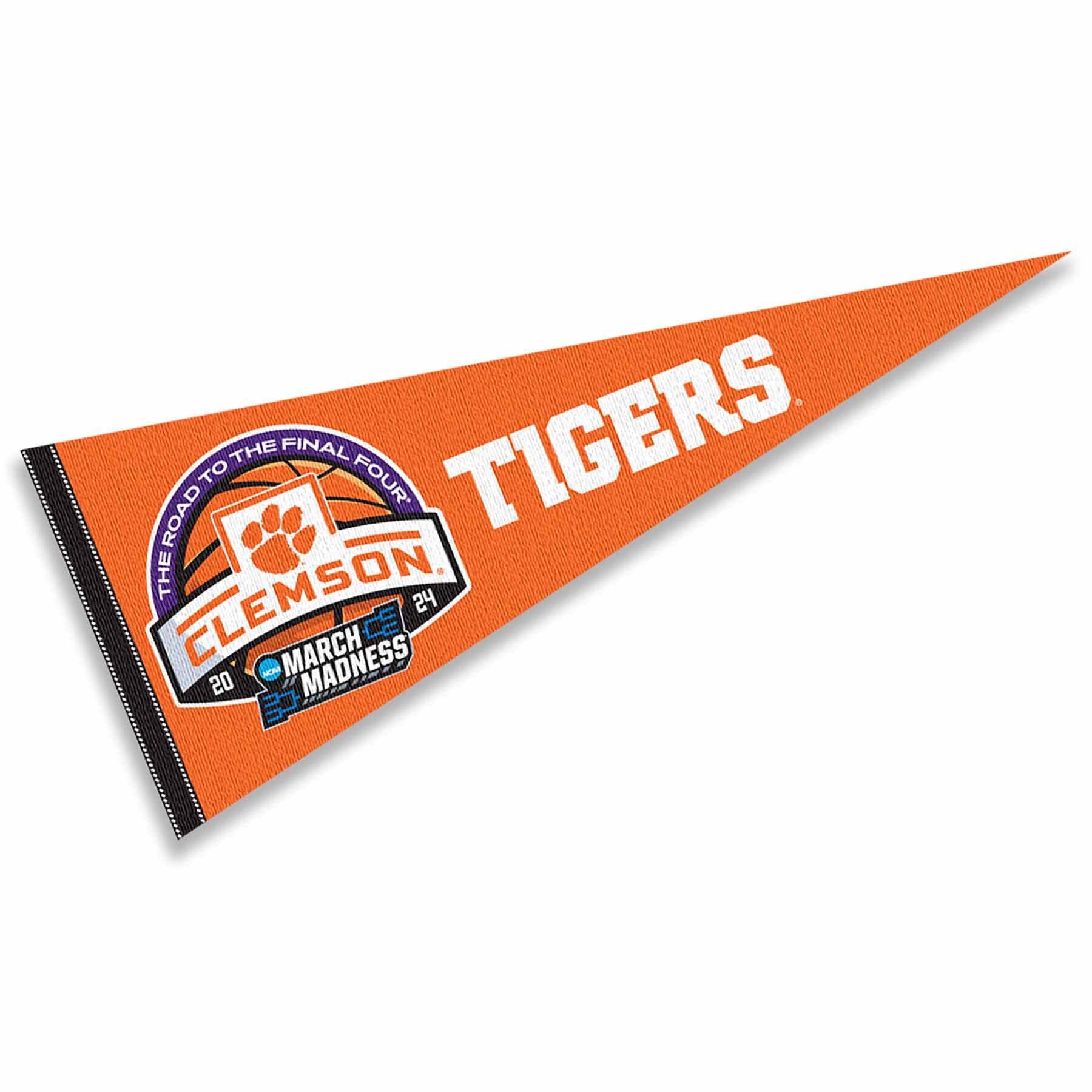 Clemson University 2024 March Basketball Madness Pennant Banner Flag