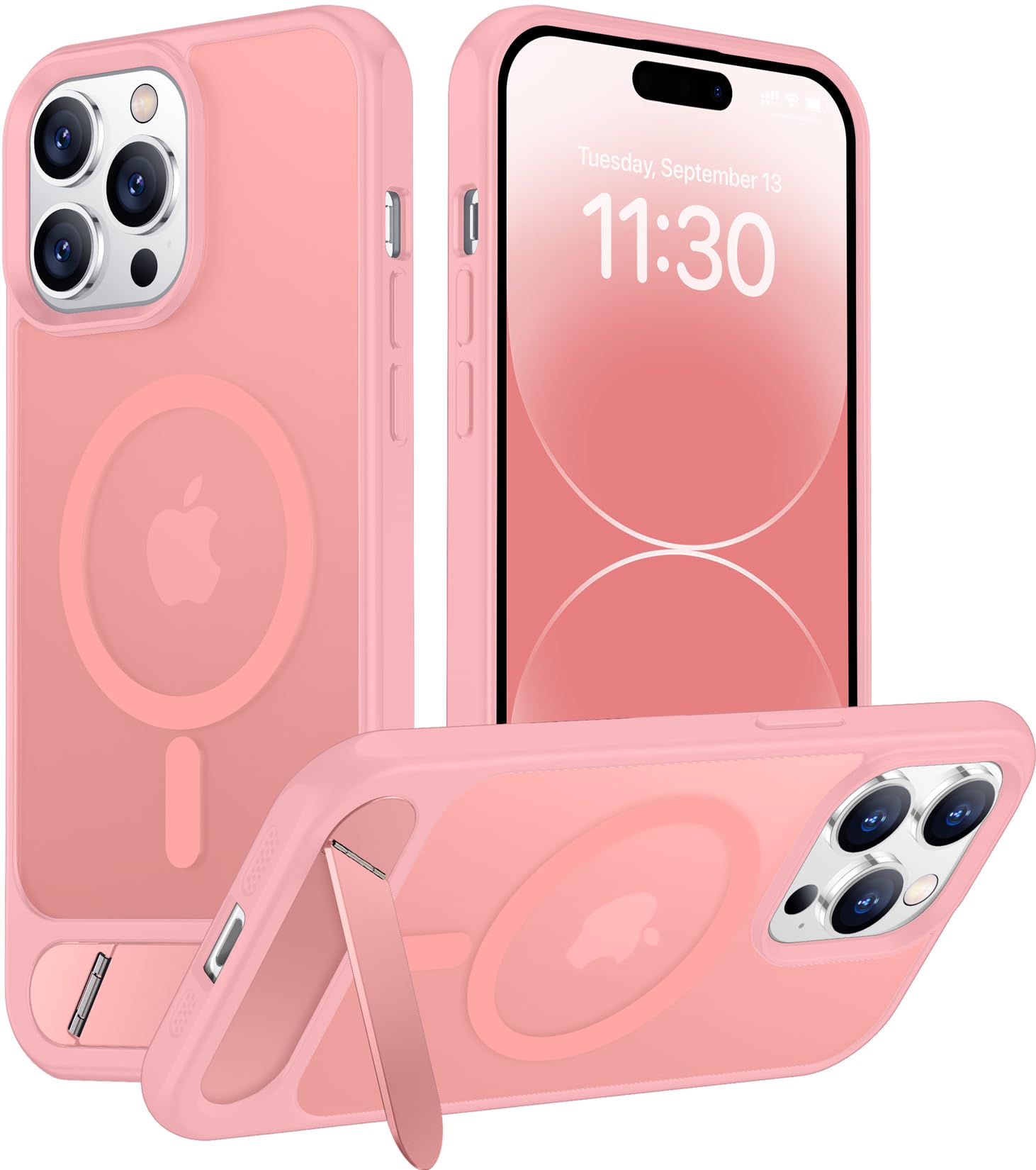 Temdan Magnetic Compatible with iPhone 14 Pro Max Case, [Built-in Invisible Kickstand][Compatible with MagSafe] [Military Grade Shockproof] Slim Translucent Matte Phone Case for iPhone 14 Pro Max 6.7"