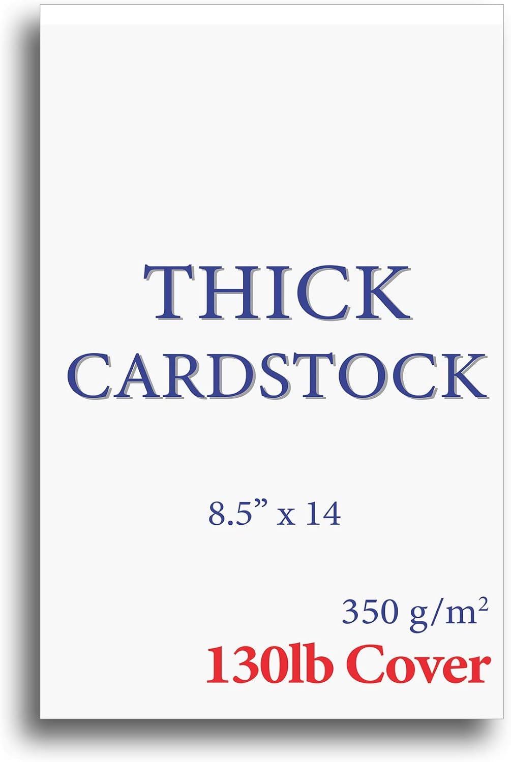 Extra Heavy Duty 130lb Cover Cardstock - Legal Size 8-1/2" x 14" Bright White - 350gsm 17pt Thick Paper for Inkjet & Laser Printers - 100 Sheet Pack