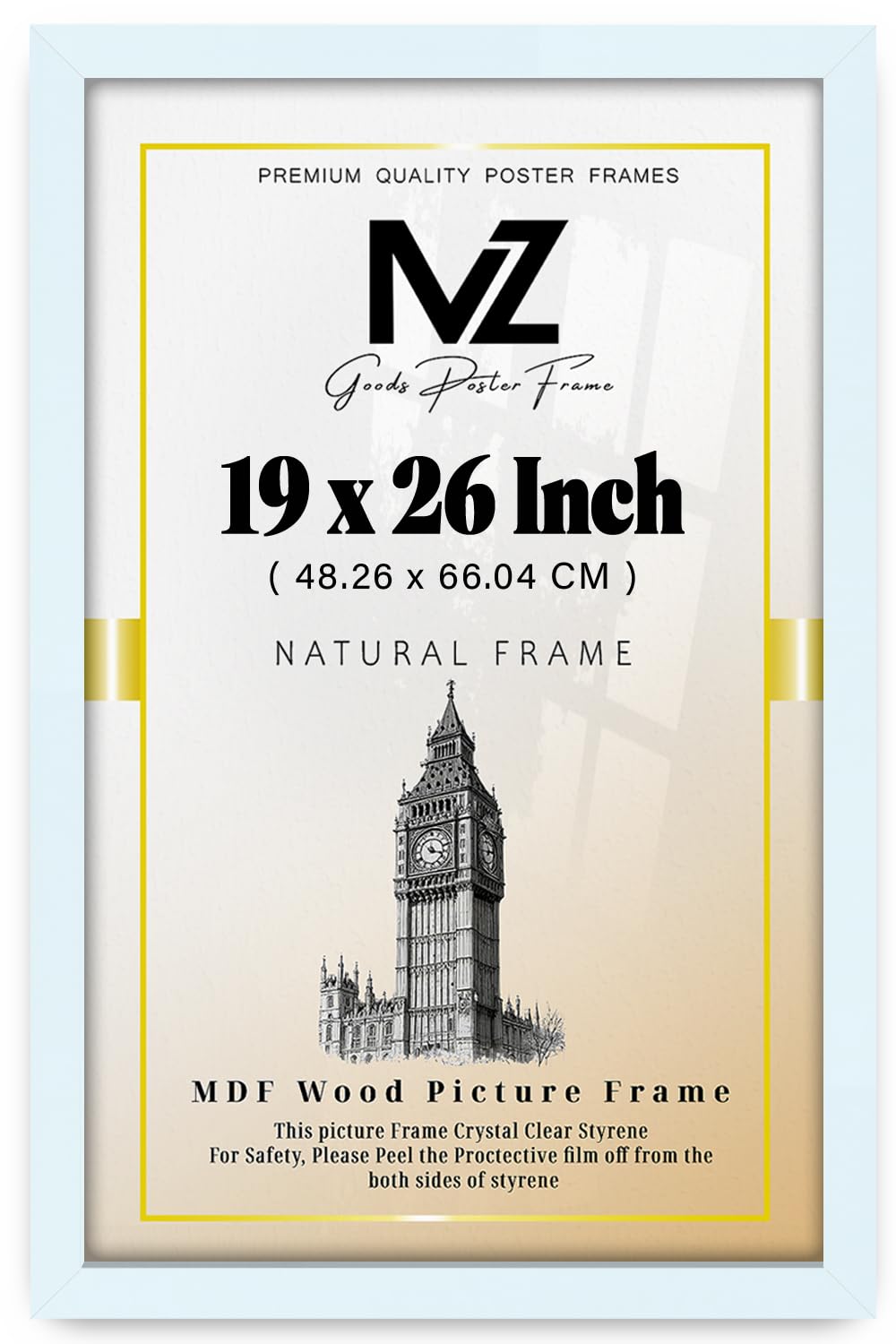 Mz Goods White | Mdf Poster Frame (48.26 X 66.04 Cm) Rectangle For Family Pics, Art Drawings & Travel Photography, Premium Mdf Finish, Hanging Hooks Included [ ]