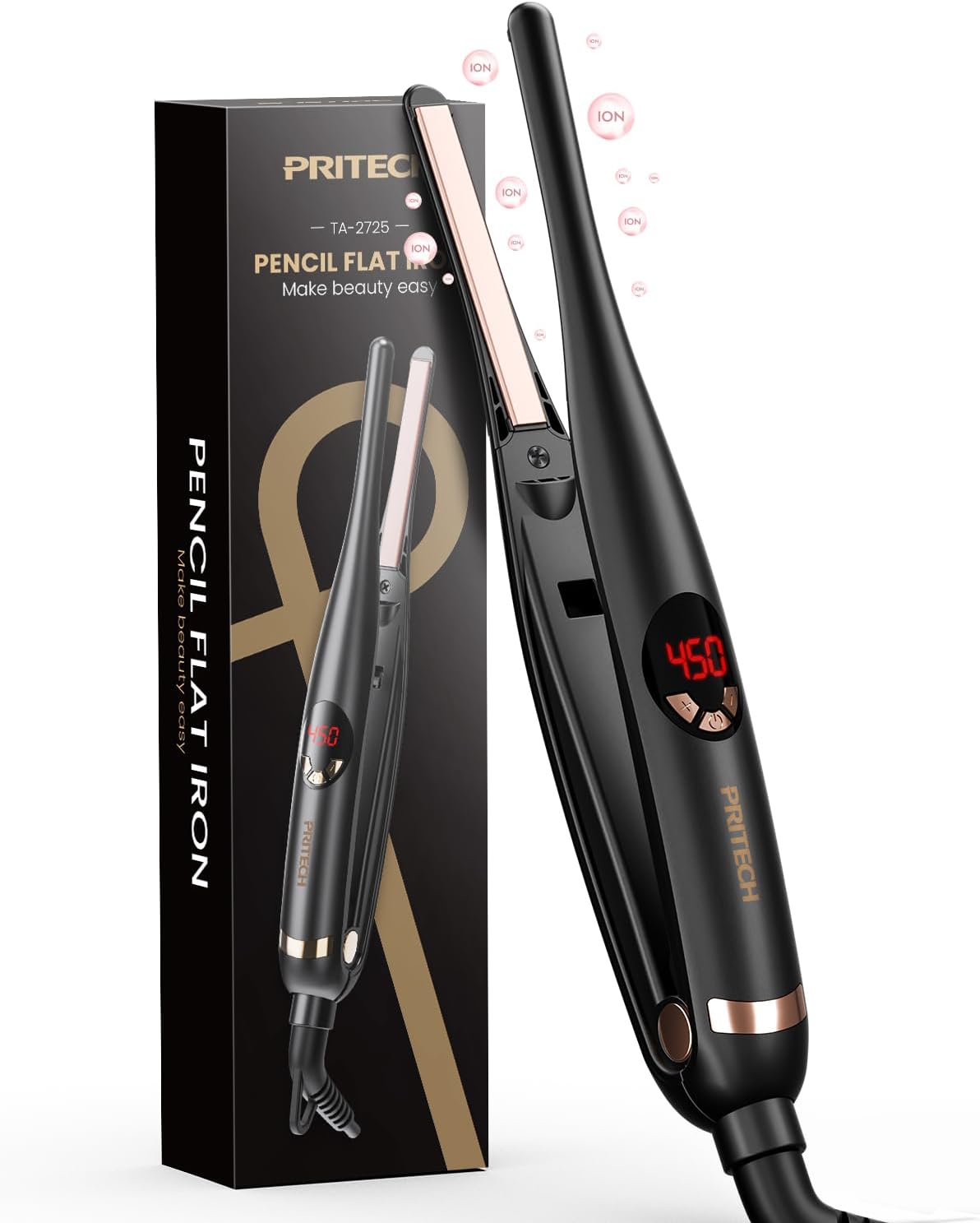 Small Flat Irons for Short Hair, 3/10″ Thin Flat Iron for Short Hair, Pixie Cut and Bangs, Negative Ions Small Hair Straightener for Edges with 10th Adjustable Temp. Auto Shut Off