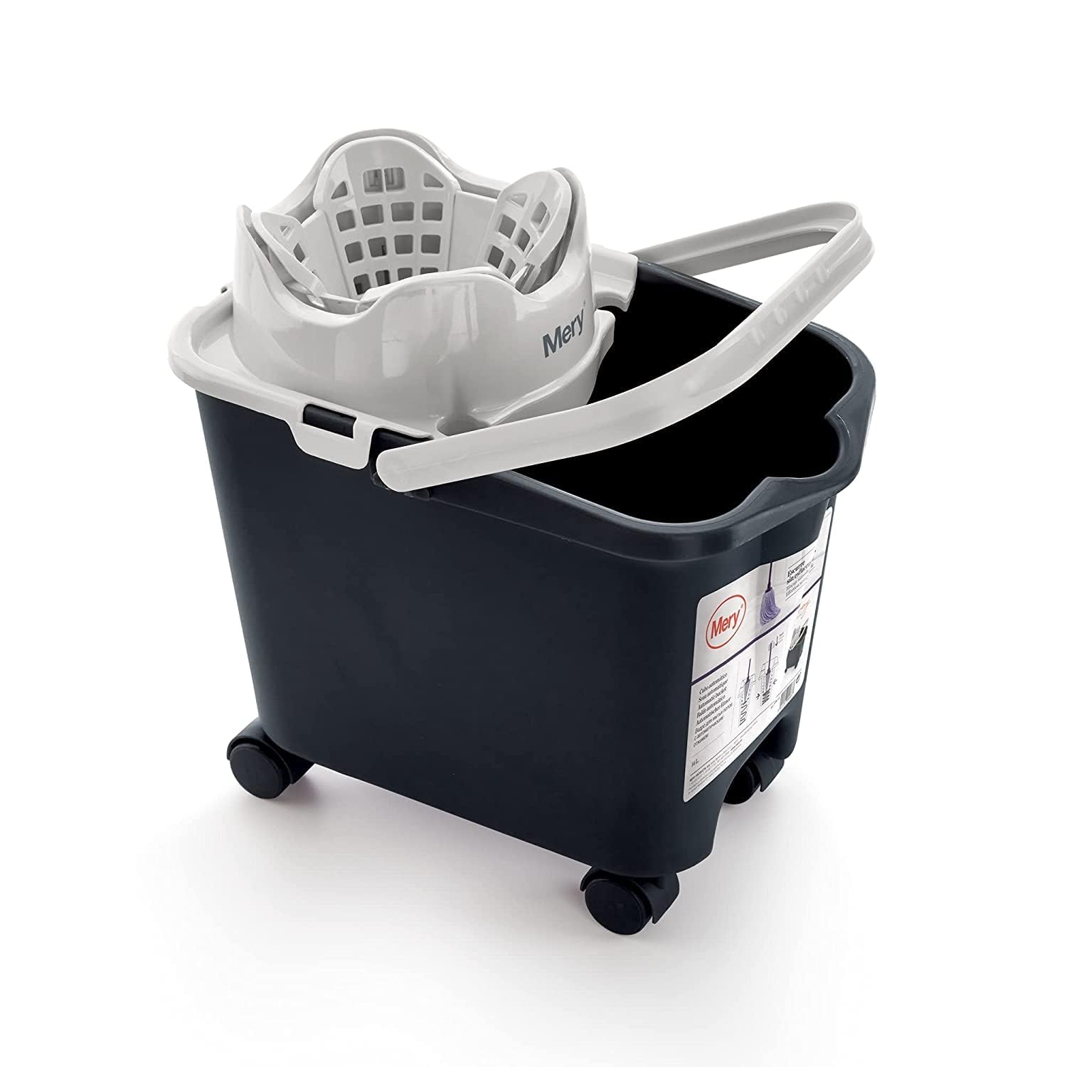 Rayen Grey Mery Mop Bucket, 38.2 X 25.5 X 39 Cm, 0336.12