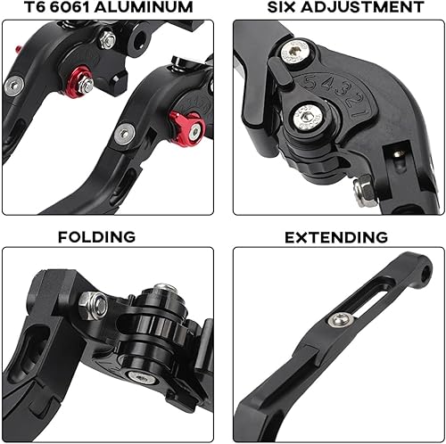 Miniatura 4 de Juego de palancas de embrague de freno, manillar extensible plegable ajustable para motocicleta Yamaha FZ6 XJ6 MT FZ 07 09 2006-2022 Piezas