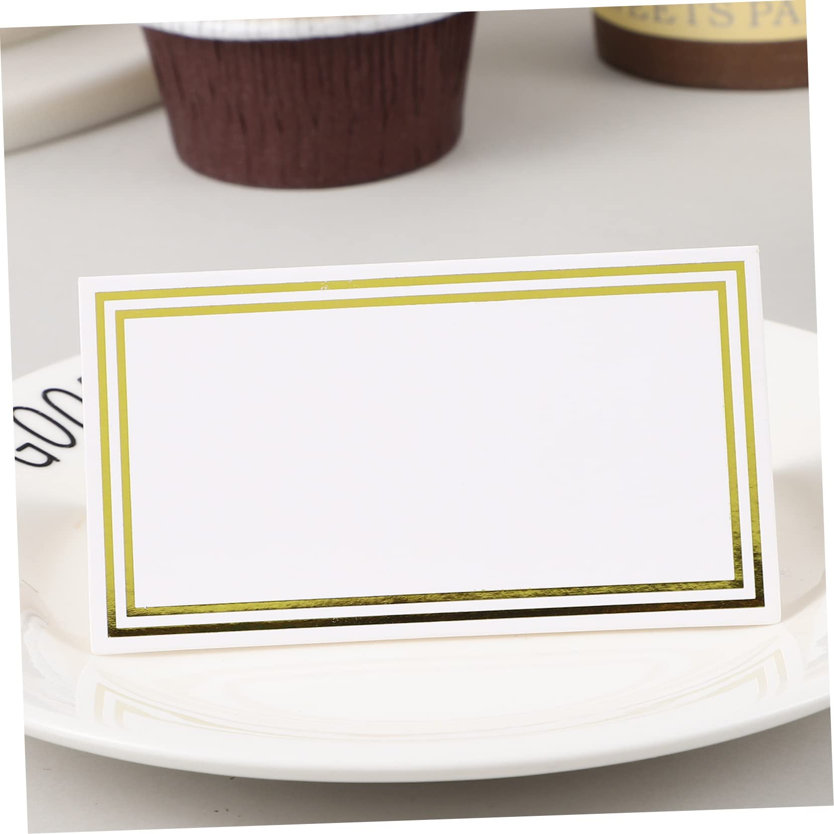 Angoily 3 Sätze Elegante Tischkarten Mit Bronziertem Design Platzkarten Für Hochzeiten Und Dinner Hochwertige Beschreibbare Karten Aus Dickem 60 Stück * 3