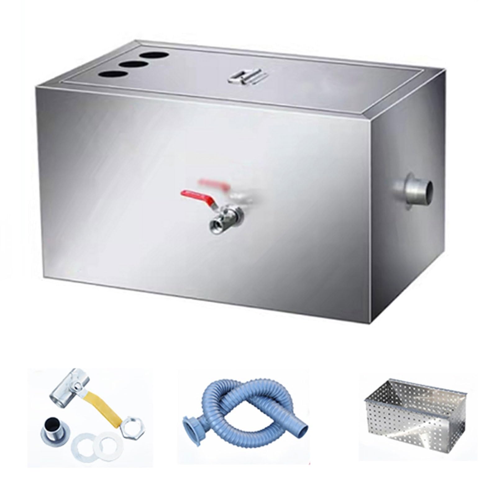 RENJJPBO Grease Trap for Home Restaurants Under Sink, Top Inlet Commercial Grease Interceptor (Size : 80 * 40 * 30cm/31 * 16 * 12in)