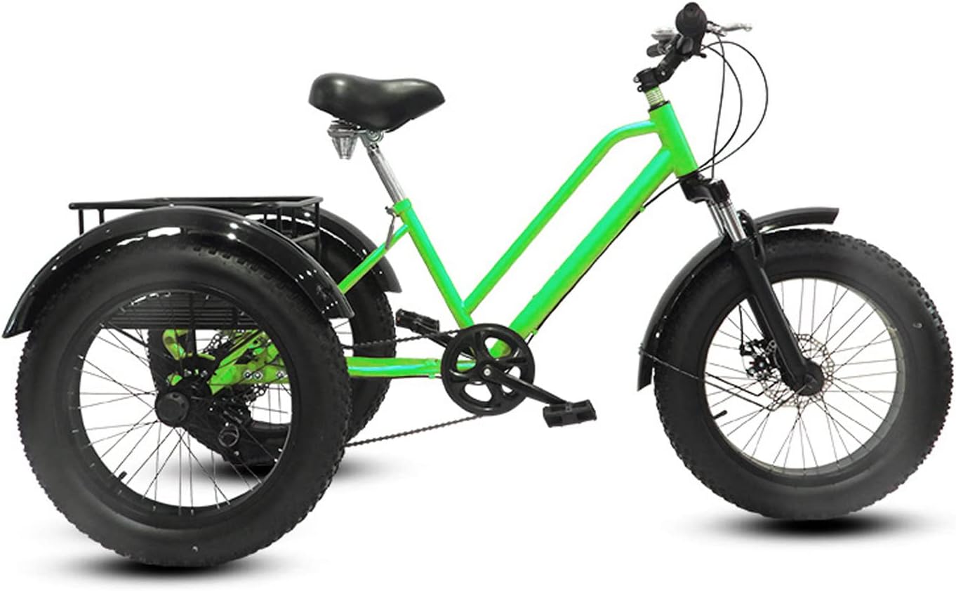 Adult Tricycle, 7 Speed Three Wheel Cruiser Bike, 20 inch Adult Trikes 3 Wheel Bikes with Large Basket for Seniors, Adults, Women, Men