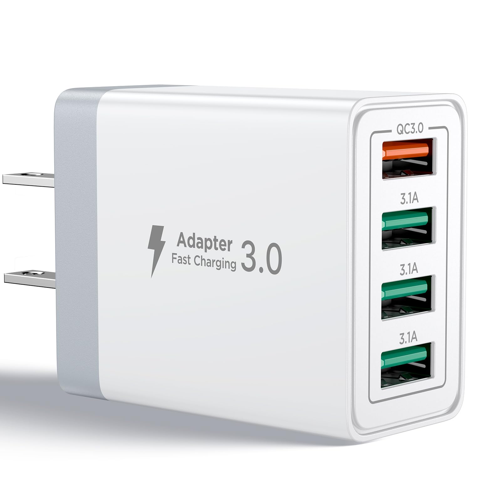 Aioneus USB充電器 ACアダプター 4ポート 合計40W【QC3.0 急速充電 & PSE認証済み】 USBコンセント USBタップ電源アダプター スマートフォン充電器 携帯充電器 コンパクト設計 同時充電対応 iPhone 17/16/15/14 Pro Max Galaxy S24/S23 iPad Android 各種対応 旅行 出張 家庭用 コンセント直挿し