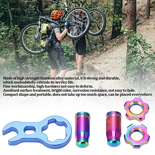 Tapas para válvula de bicicleta, tapa protectora ligera y duradera de aleación de titanio (coloridas) miniatura 3