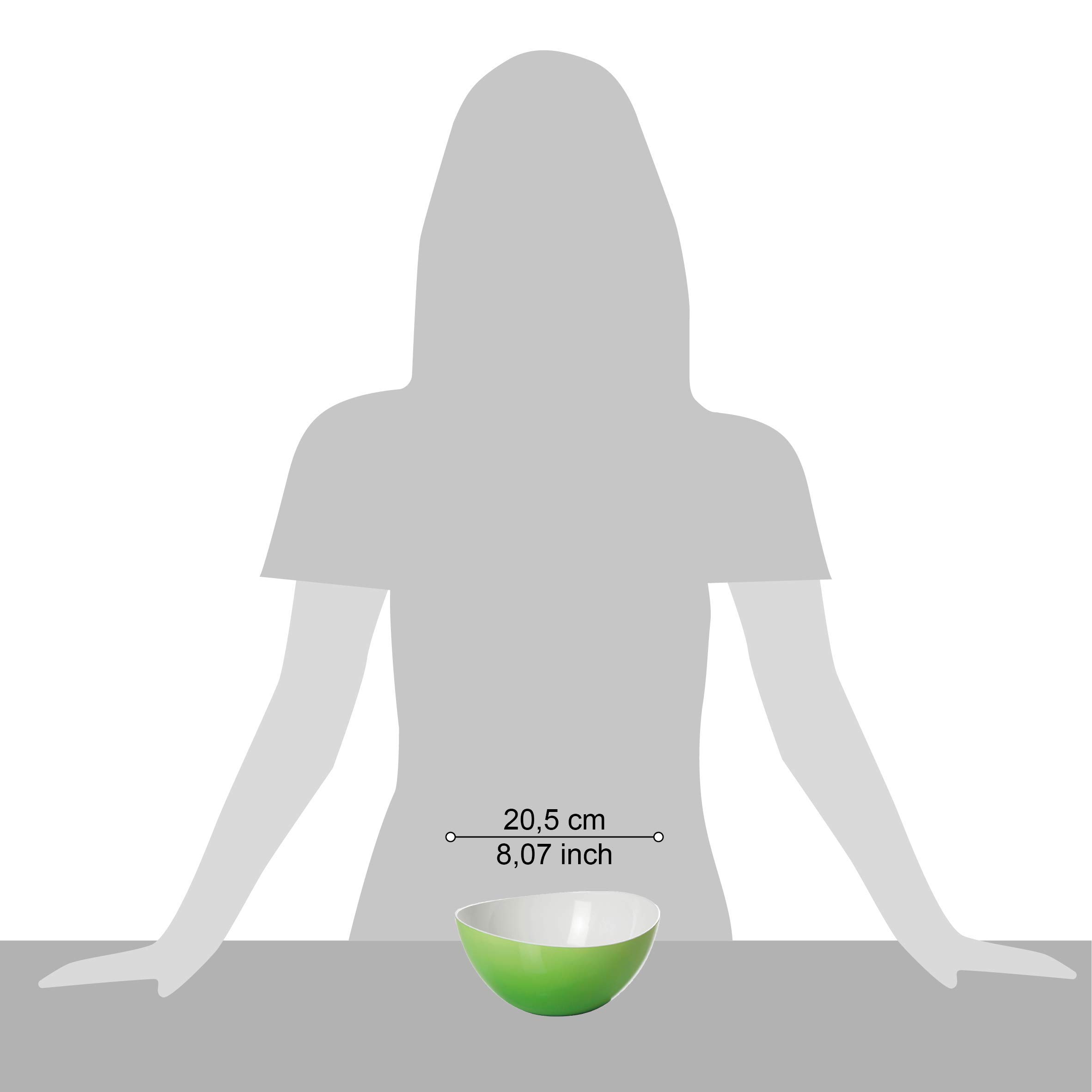 Omada Design Bowl of 7,87 inch and 50,72 fl oz with White Interior and Colored Exterior, Trendy Line (Green) - Image 2