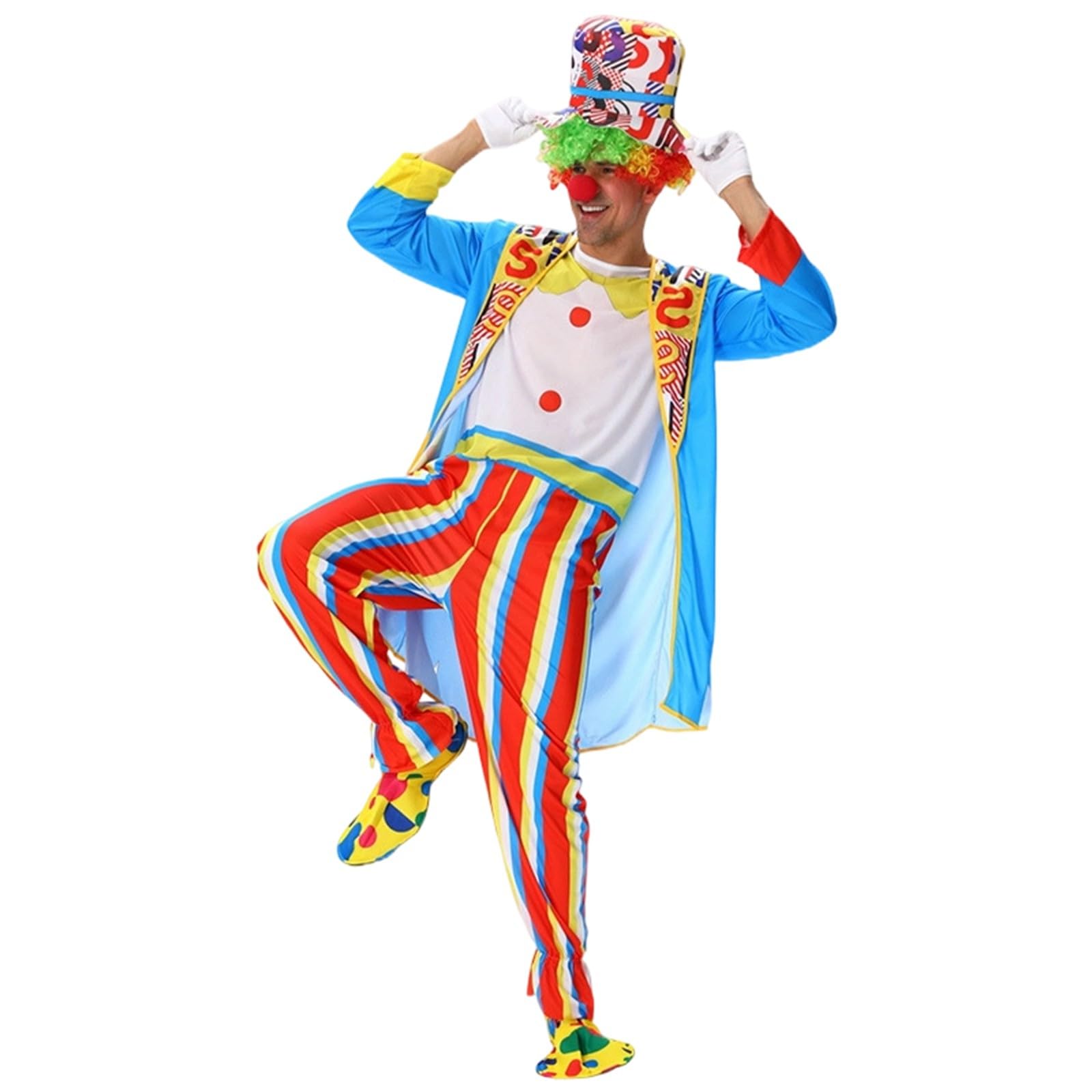 Adult Clown Circus Costume Party Fancy Dress Outfit Party Fashion - Clown Costume Unisex Adult Circus Children's Parties 2026 Carnival Theme Parties Adult Costume for Stage Performance Unisex
