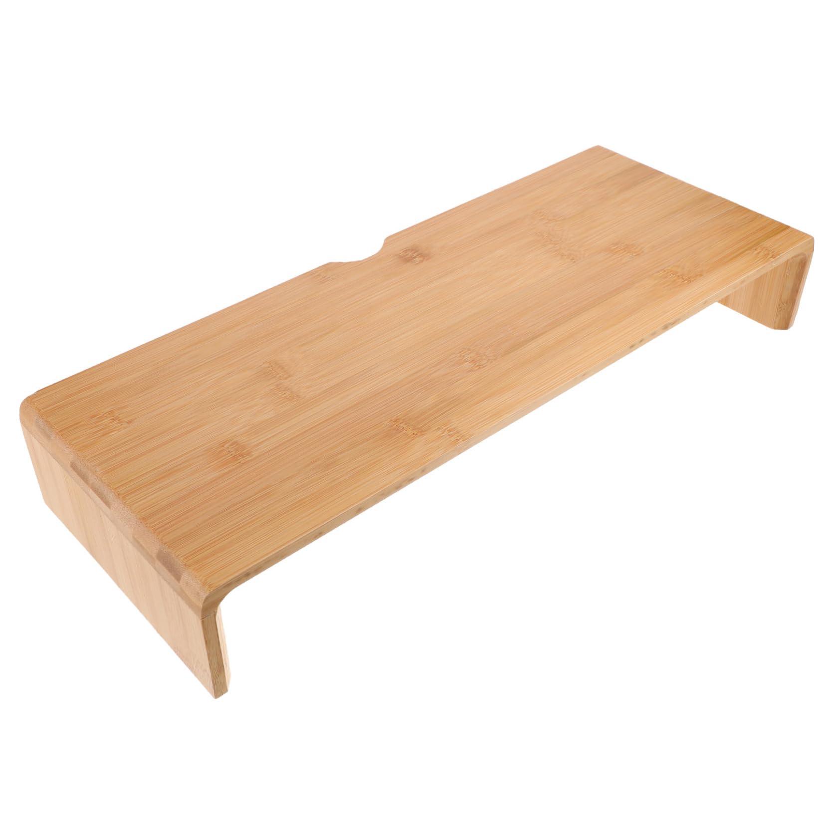 jojofuny Supporto per Monitor in bambù Beige Rialzo Ergonomico per Postura Confortevole e Benessere Visivo, Semplice e Rustico per Casa e Ufficio