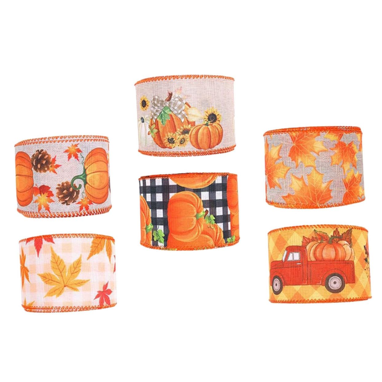 Rubans cadeaux automne et rubans emballage exquis en lot de 6 rouleaux DIY