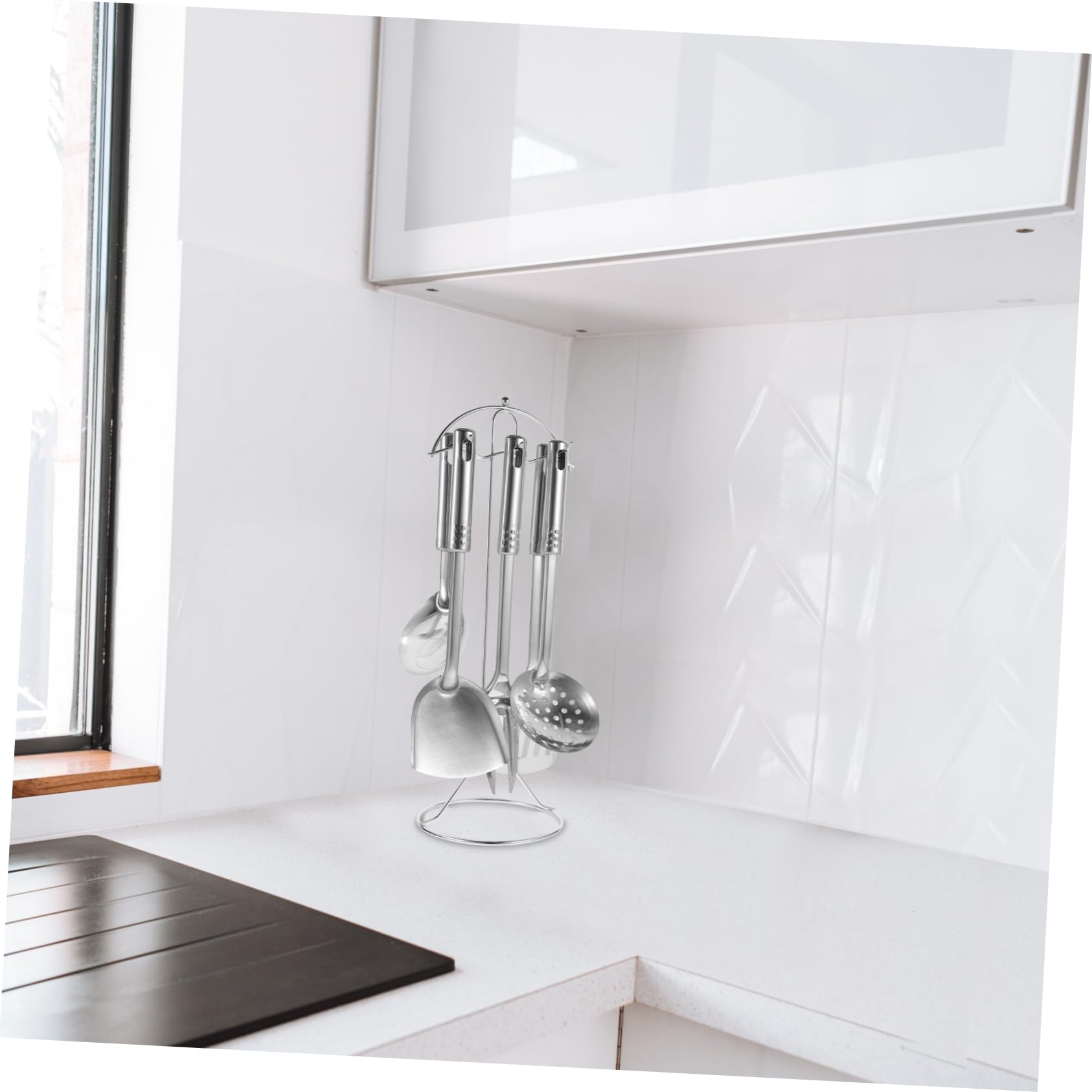 Set Utensili Cucina 7 Pezzi in Acciaio Inox per Cottura | Argento, Leggero e Inodore, Superficie Antiaderente Facile da Pulire, Stile Casual per Casa Stile Casuale
