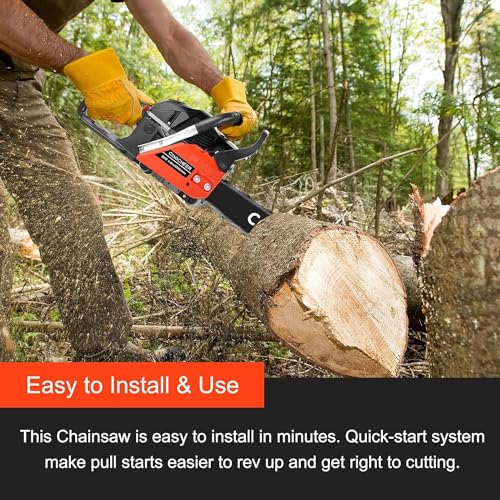 Coocheer Gas Chainsaw 62Cc, 20 Inch 2-Cycle Engine Portable Gas Power Chain Saw Woodcutting Saw With 2 Chain And Tool Kit thumb #4