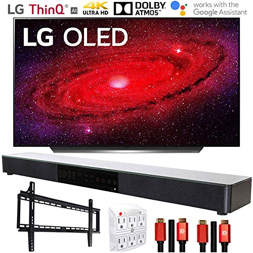 LG OLED65CXPUA 65" CX 4K OLED TV w/AI ThinQ (2020) with Deco Gear Soundbar Bundle