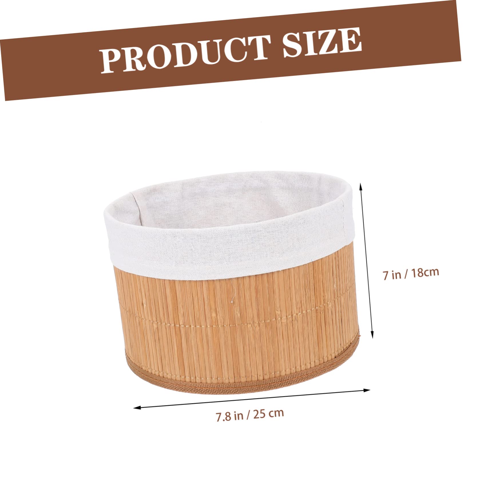 NAMOARLY 3-piece Round Bamboo Storage Baskets Desk Organizer Woven Baskets for Office Home