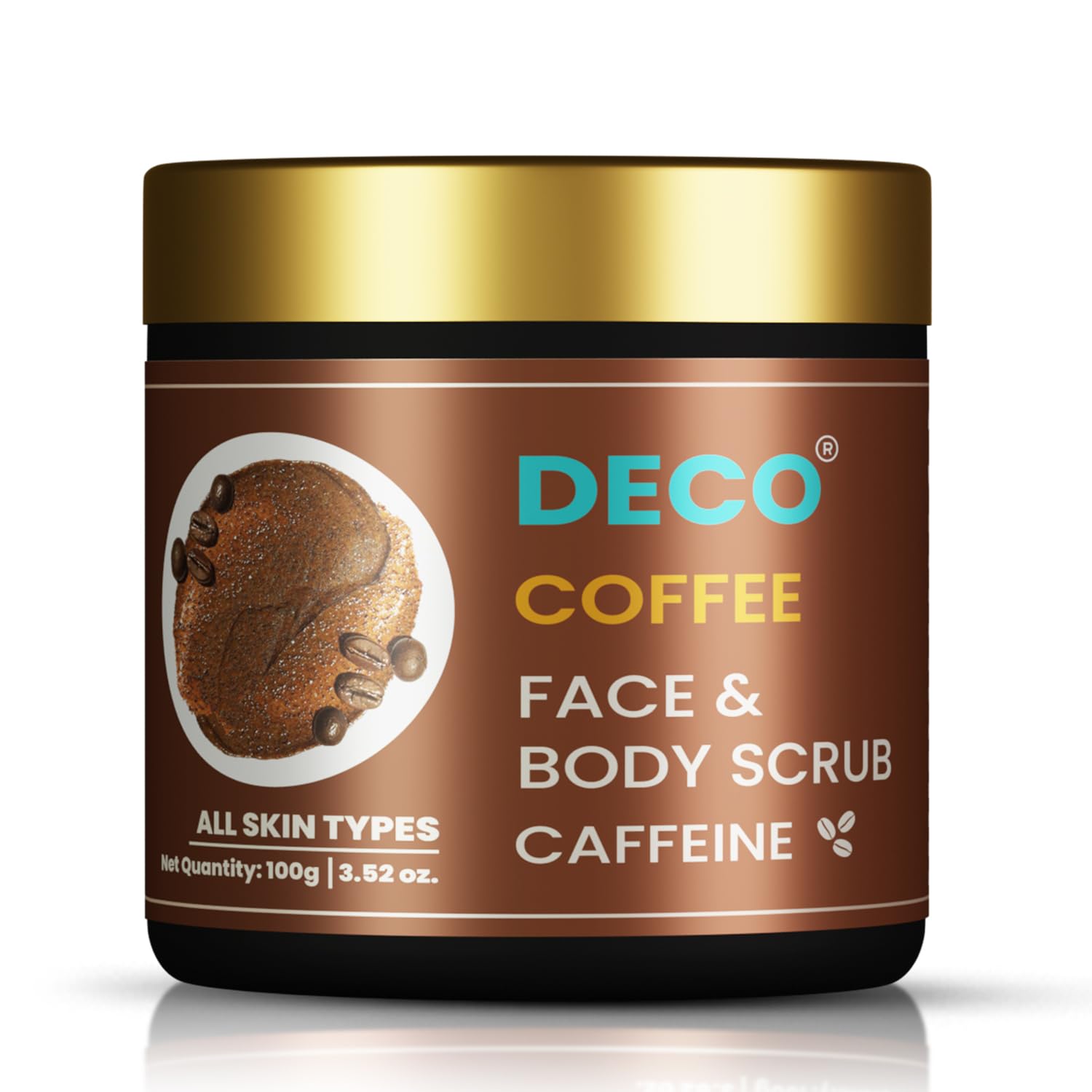 DECO Coffee Face and Body Scrub | Enriched with Natural Coffee Grounds and Moisturizing Oils | Suitable for all Skin Types (100g) Natural Caffeine-image-30