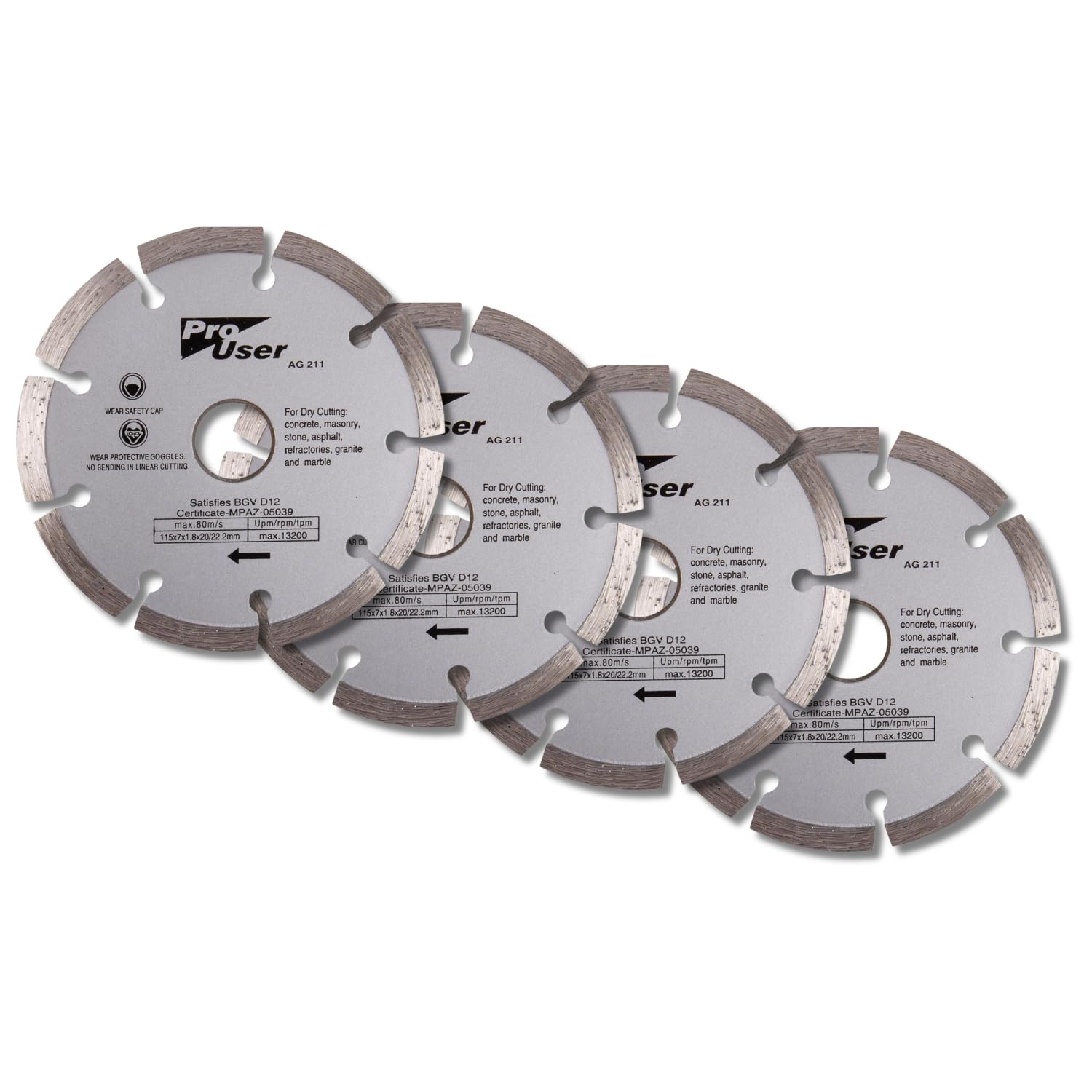 Dunnet Tools Set Of 4 115mm Stone Cutting Discs For Concrete Masonry Asphalt Granite Marble 115mm Diamond Cutting Disc Dry Angle Grinder Discs Grinding Discs Diamond Grinding Wheel