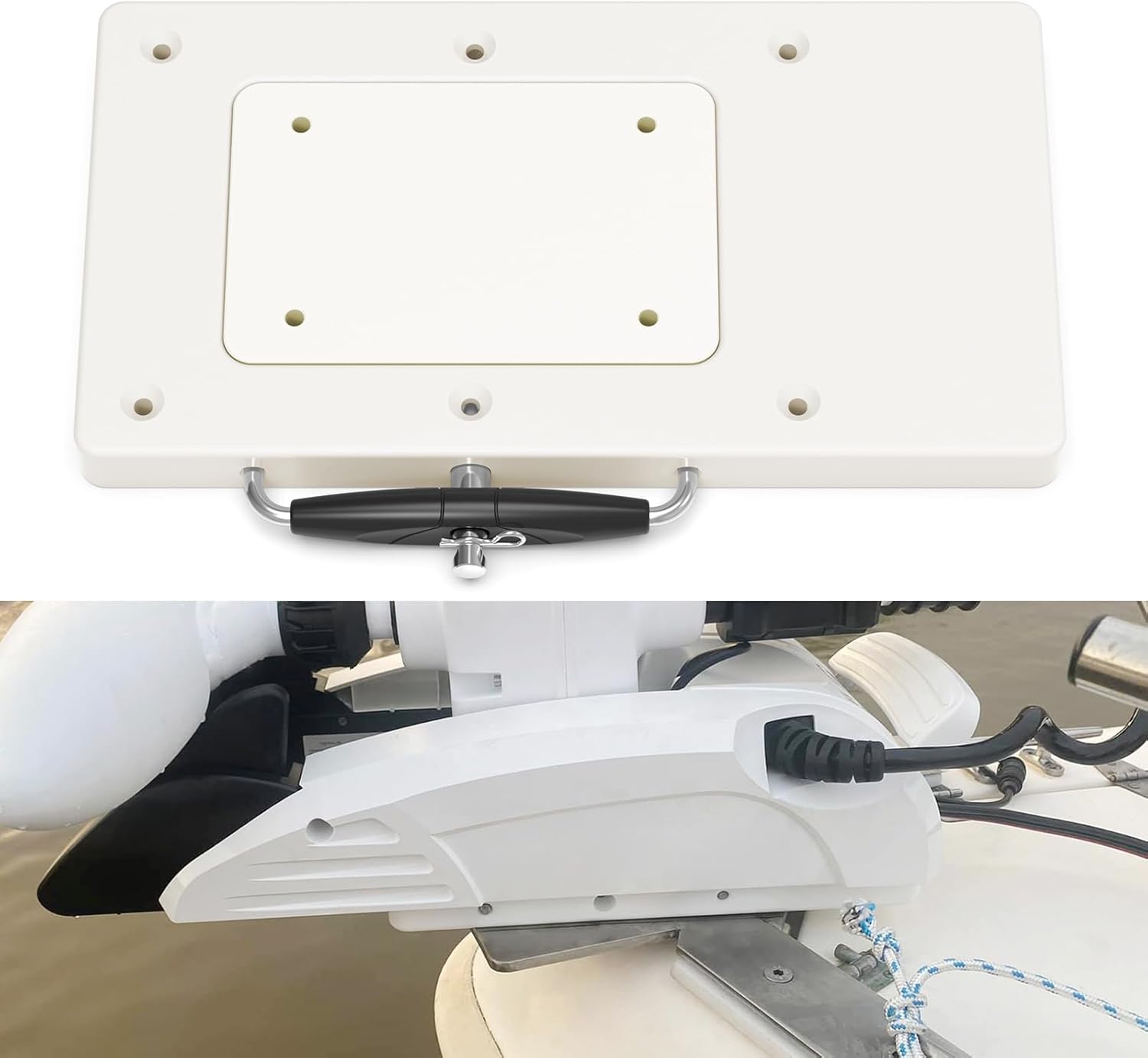 for Minn Kota Quick Release Bracket 1854017 RTA-17 Fits for Minn Kota Terrova, Riptide ST SP, PowerDrive V2, Ulterra, Deckhand 40 Trolling Motor, for Minn Kota Trolling Motor Mount Bracket, White