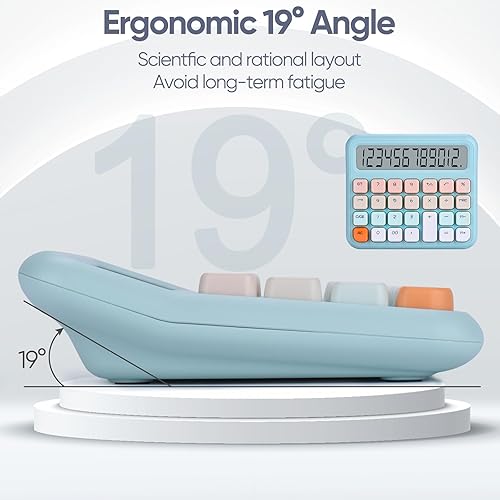 Miniatura 3 de Calculadora de escritorio de función estándar, alimentada por baterías (incluidas), pantalla LCD grande de 12 dígitos, botones grandes fáciles de