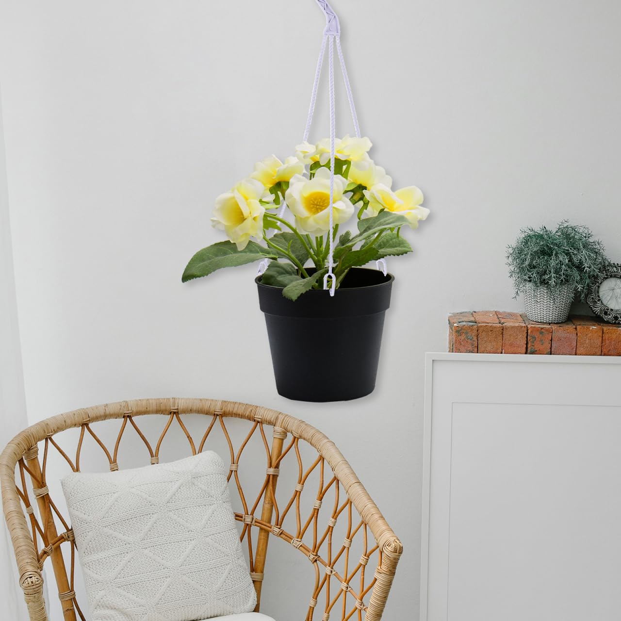 Housoutil Lot de 50 crochets robustes pour vêtements, plantes, mangeoire à oiseaux, jardinière, pot de fleurs, chaîne de pot de fleurs, plastique, matières premières chlorophytum, réfrigérateur blanc