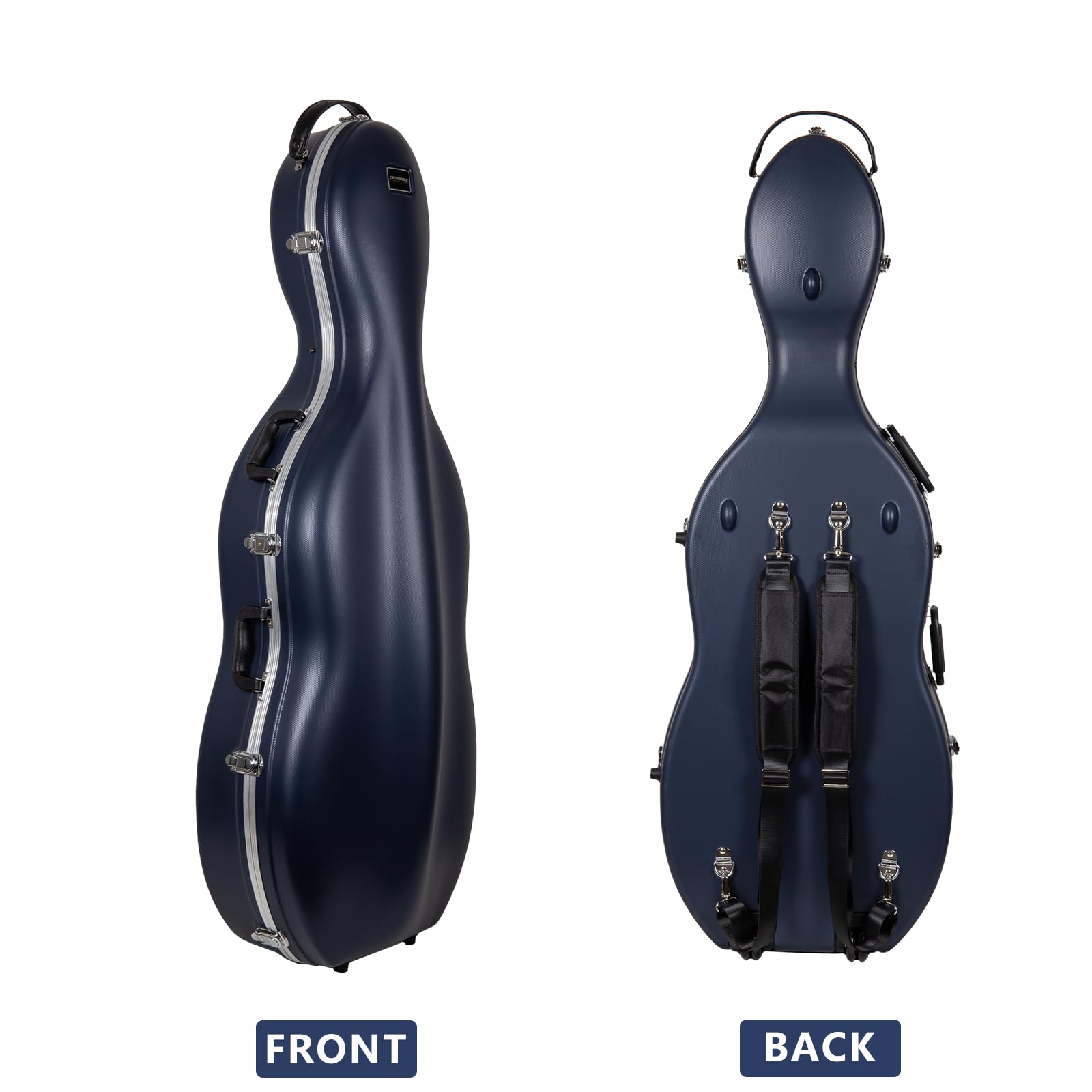 ABS moulé pour violoncelle Coque avec roues en bleu pour les deux 4/4 Taille complète et taille 3/4 4/4 size bleu