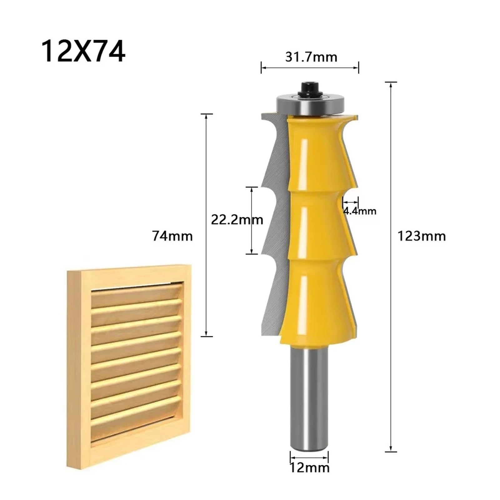 Fresa de extremo carburo sólido Cnc, vástago 12mm/12,7mm, broca enrutadora for carpintería, persianas roble, molino madera, 1 ud(12mm handle)