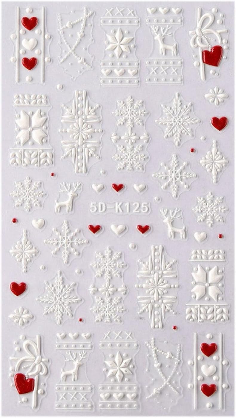 Winter Nail Decals Water Transfer Nail Care Adhesive