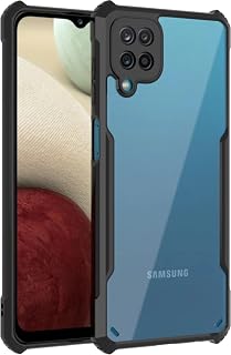 SHINESTAR Back Cover for Samsung Galaxy F12 / M12 / A12 | Ultra Slim 360° Shockproof Transparent Case with Black Bumper | ... Price In India