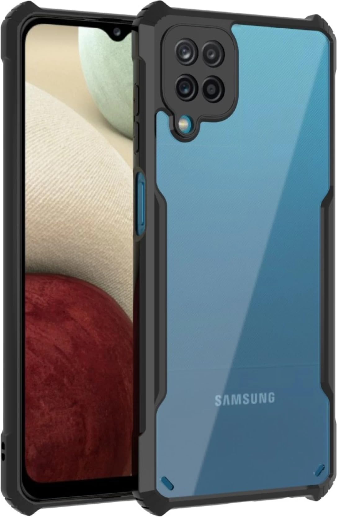 SHINESTAR Samsung Galaxy F12 / M12 / A12 Back Cover Case | Ultra Thin 360 Degree Protection Crystal Clear Tranparent Bumper Back Cover Case for Samsung Galaxy F12 / M12 / A12 - Black (B08ZD7HLB8) Amazon Price History, Amazon Price Tracker
